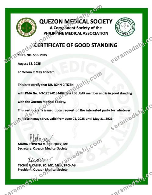 Philippines certificate of good standing Word and PDF template, version 5